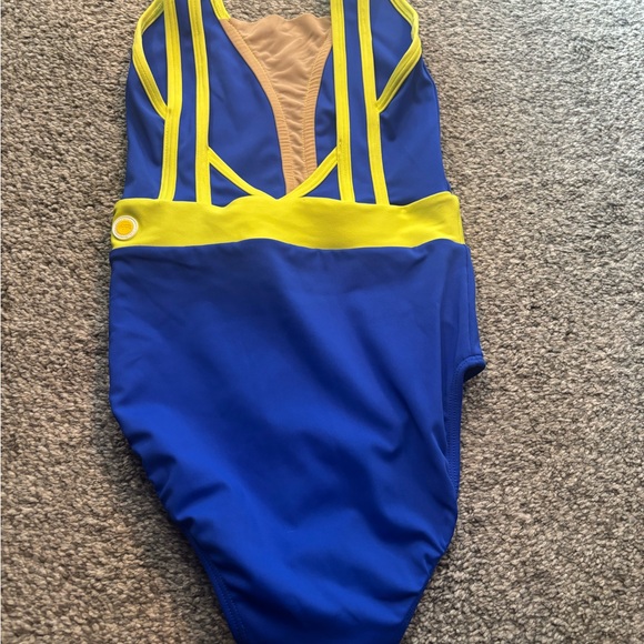 Tiger Friday AXXS Leotard Blue and Yellow - Picture 2 of 2